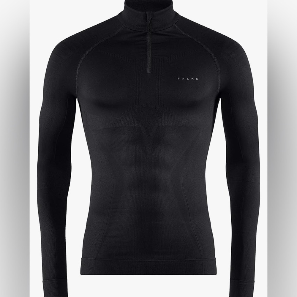 FALKE Ergonomic Sport System Men's 1/4 Zip-Shirt Base Layer Black Max Warm XL